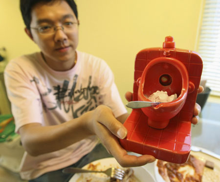 Diners eat at a toilet-themed restaurant in Hangzhou