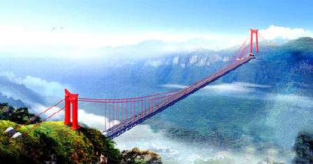 Hunan building major suspension bridge