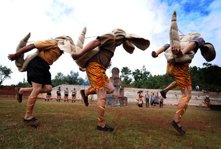 Ethnic Yi people perform well-preserved Nuo ritual