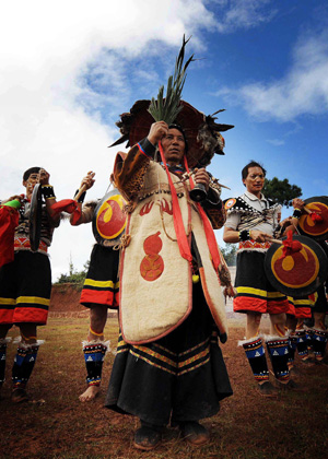 Ethnic Yi people perform well-preserved Nuo ritual