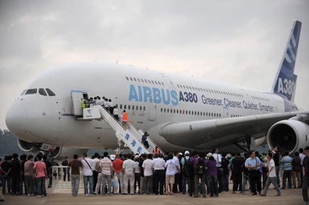 World's largest passenger jet appears in S China