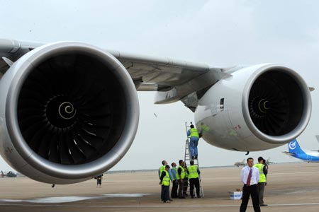 World's largest passenger jet appears in S China