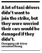 Cabbies on rampage in Chongqing
