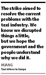 Taxis back in business in Sanya