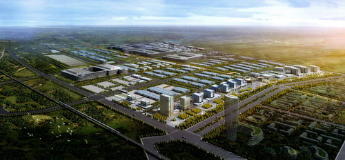 Bird eye's view of Xi'an comprehensive free trade zone