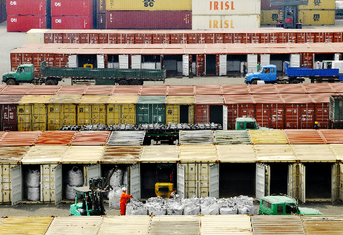 Transit shipments in a logistics processing zone