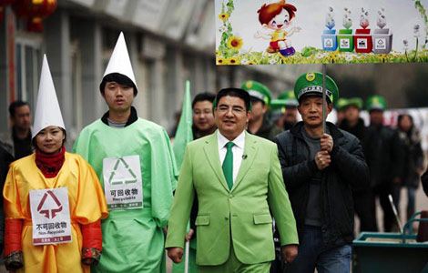 Millionaire leads parade for environmental protection