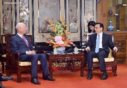 Chinese premier meets WEF founder