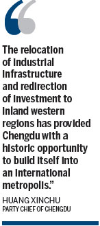 Chengdu on track to become an international hub
