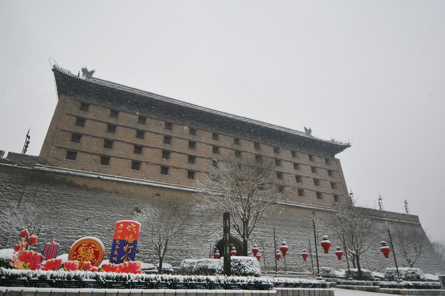 Snow scenery seen in Xi'an