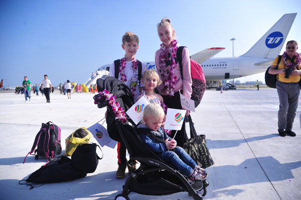 Russian tourists land in Hainan