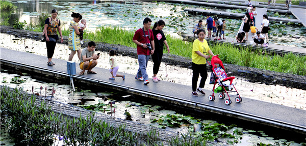 Locals enjoy their day at wetland park