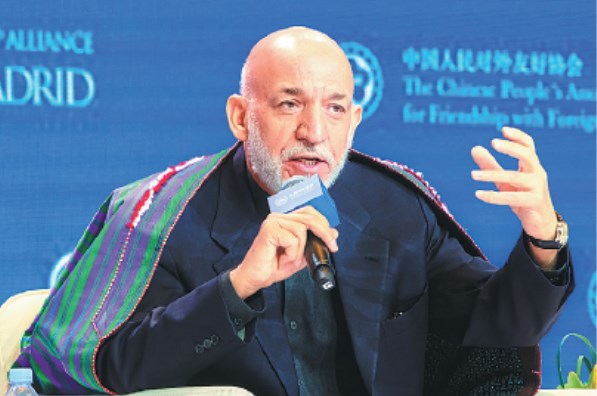 Hamid Karzai shares his insights with delegates