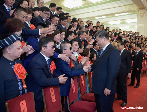 Xi meets role models with disabilities, their outstanding supporters