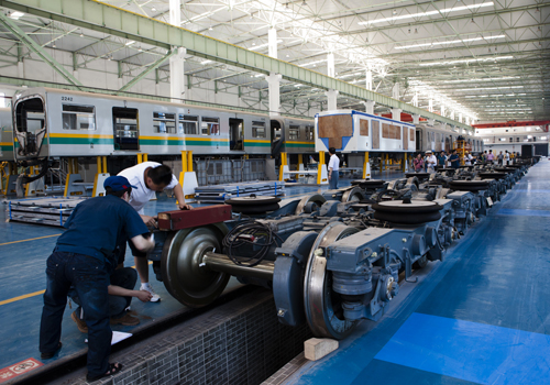 Workers in the industrial park