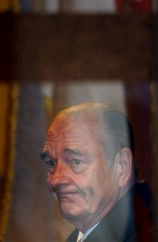 希拉克因法国商界领袖开会说英语退场