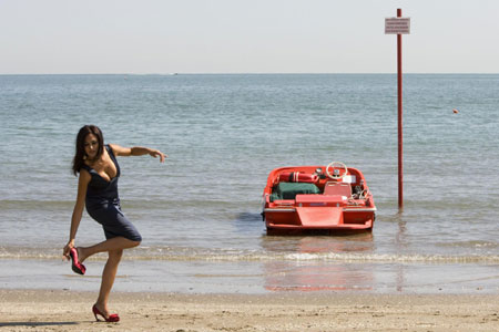 Italian actress Cucinotta arrives at the 66th Venice Film Festival