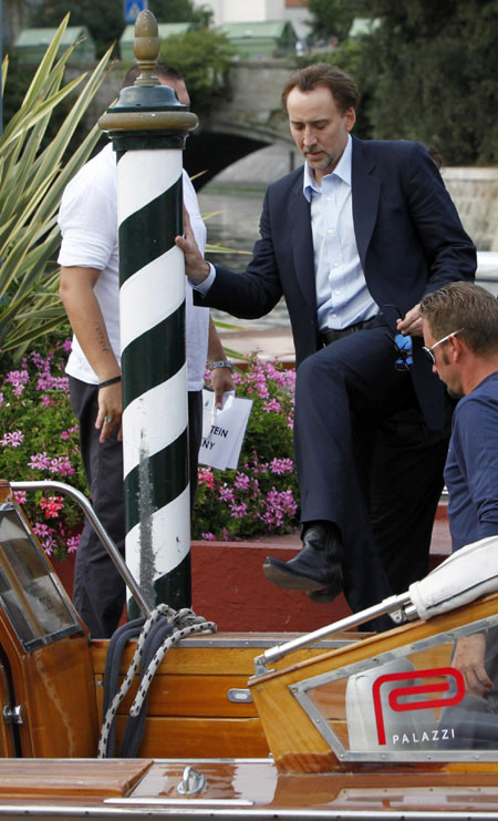 Nicolas Cage arrives at the Venice Film Festival