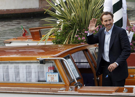 Nicolas Cage arrives at the Venice Film Festival