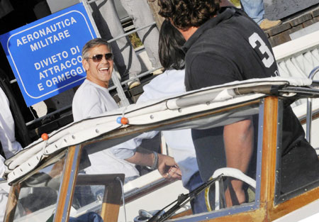 U.S. actor George Clooney arrives in Venice