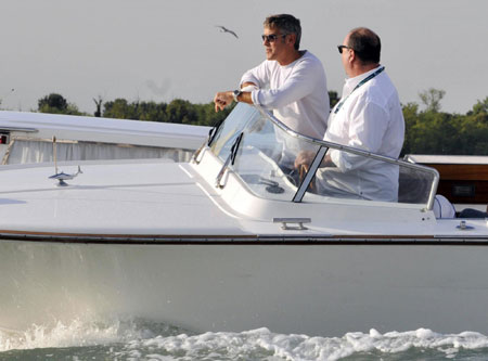 U.S. actor George Clooney arrives in Venice