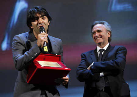 Fatih Akin receives the Special Jury Prize during the closing ceremony of the 66th Venice