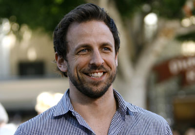 Cast member Seth Meyers poses a...