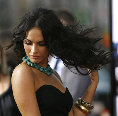 Megan Fox poses at the premiere of the movie Eagle Eye