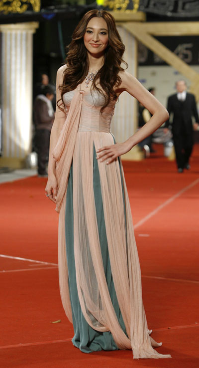 Taiwan model and actress Pace Wu arrives for the 45th Golden Horse Awards
