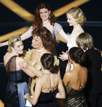 Nicole Kidman, one of the presenters of the best actress award,at Oscars