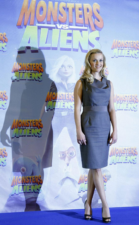 Reese Witherspoon promotes movie 'Monsters vs. Aliens' in Berlin