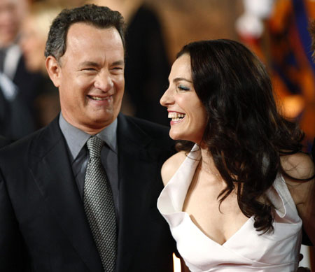 Tom Hanks and Ayelet Zurer at premiere of 