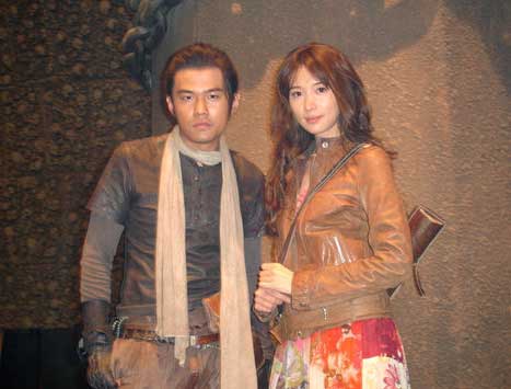 Jay and Chiling on the set of 