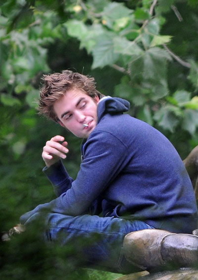 Robert Pattinson on set of movie 