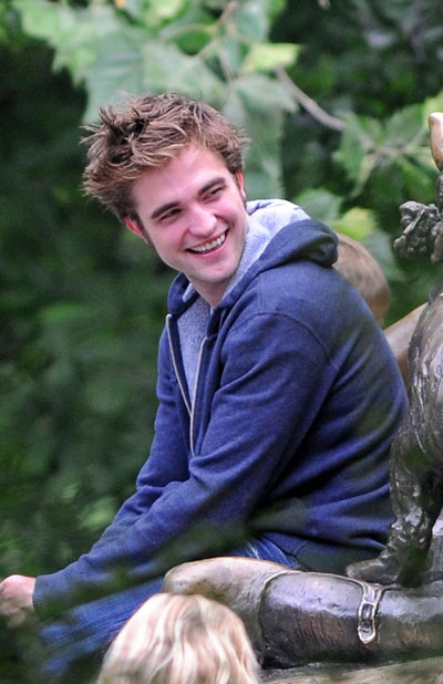 Robert Pattinson on set of movie 