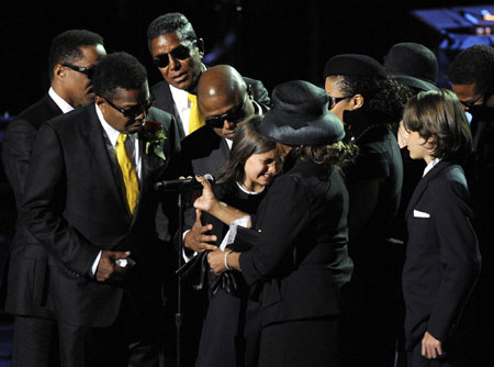 Family of Jackson and celebs at Michael Jackson's public memorial service in L.A.