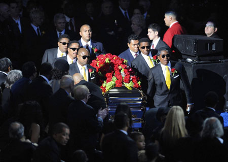 Family of Jackson and celebs at Michael Jackson's public memorial service in L.A.