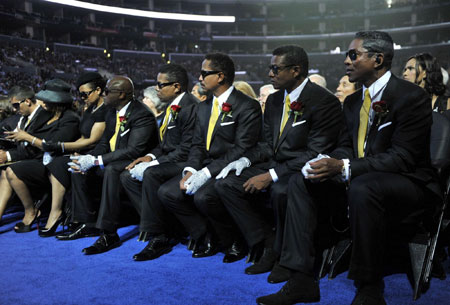 Family of Jackson and celebs at Michael Jackson's public memorial service in L.A.