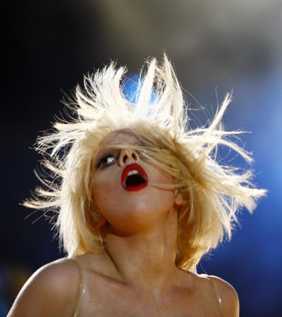 Fergie,Lady Gaga perform during Isle of MTV concert in Floriana