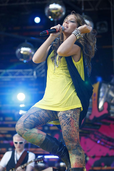 Fergie,Lady Gaga perform during Isle of MTV concert in Floriana