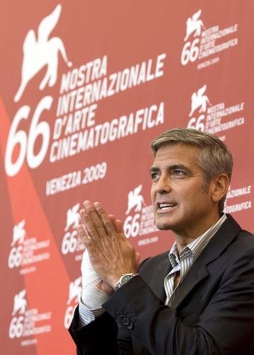 George Clooney attends the photocall at Venice