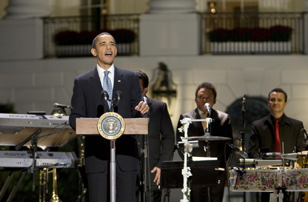 Eva Longoria and other celebs attend Hispanic music event at White House