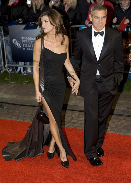 George Clooney and girlfriend arrive for premiere of 