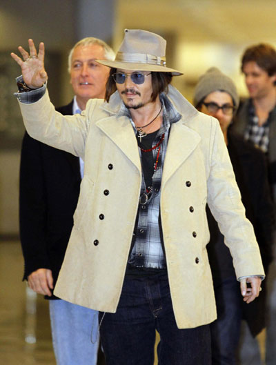 Johnny Depp attends a news conference to promote his movie 