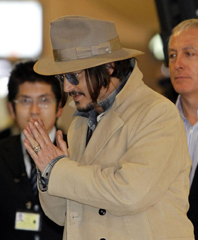 Johnny Depp attends a news conference to promote his movie 