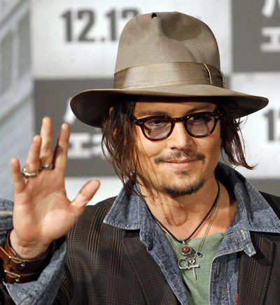 Johnny Depp attends a news conference to promote his movie 