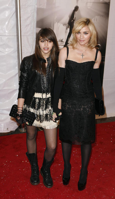 Madonna and her daughter arrive at premiere of the film 