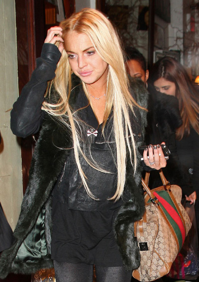 Lindsay Lohan in fur