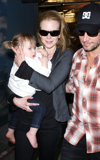 Nicole Kidman with her family