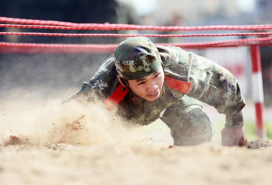 Military skills contest for anti-terror team selection